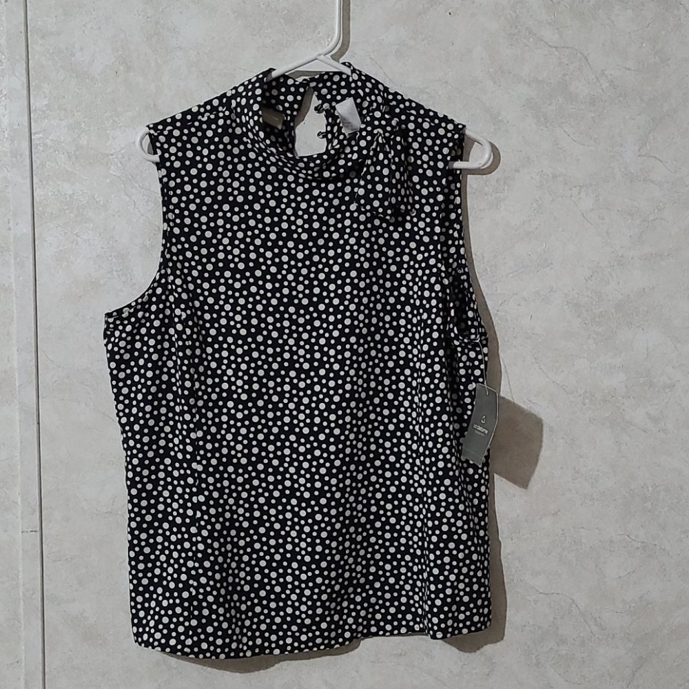 Liz Claiborne Sleeveless Polka Dot Blouse
